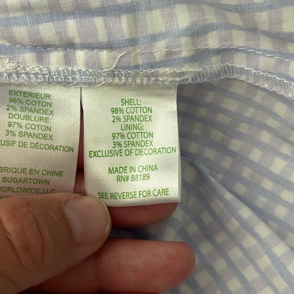Lilly Pulitzer Rosalie Tiered Ruffle Mini Skirt Lilac Ginham Print Size 2 - Picture 8 of 9